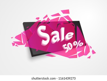 Sale banner template design, Big sale special offer.Vector Banner with explosion effect. Off discount sticker