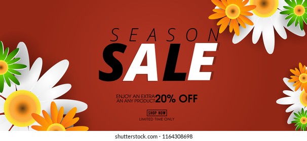 Sale banner template design, Big sale special offer. end of season special offer banner. vector illustration.