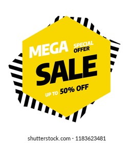 Sale banner template design, Big sale special offer. End of season. Vector illustration.