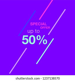 Sale banner template design. Big sale special offer. Social media poster. Vector illustration.