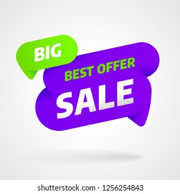 Sale banner template design, Big sale best offer. End of season. Vector illustration.