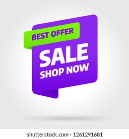 Sale banner template design, Big sale best offer. End of season. Vector illustration.