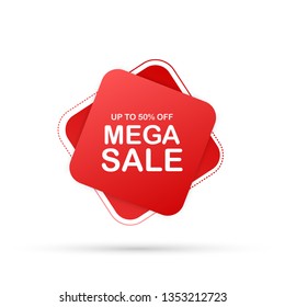 Sale banner template design, Big sale special offer. Sale banner template design, Mega sale special offer. Vector stock illustration.