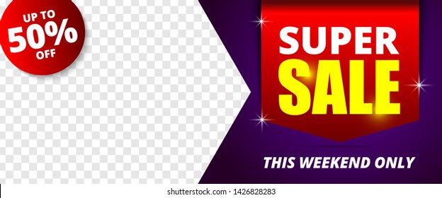 Sale banner template design, Big sale special offer. Abstract vector illustration with copy space.