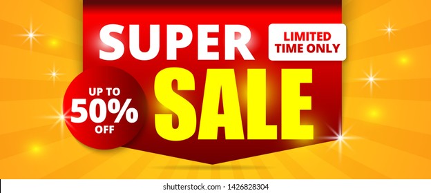 Sale banner template design, Big sale special offer. Vector illustration.