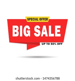 Sale banner template design. Big sale special offer up to 50%. Vector illustration