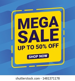 Sale banner template design, big sale special offer. End of season special offer banner. Cybersale discounts. Mega sale banner template design.