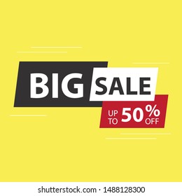 Sale banner template design. Big sale special offer. Big sale banner, special offer up to 50% off. Vector illustration