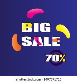 Sale banner template design. Big sale 70%. Eps 10 Vector