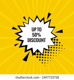 Sale banner template design. Big sale special offer. end of season special offer banner. vector illustration. up to 50% discount.