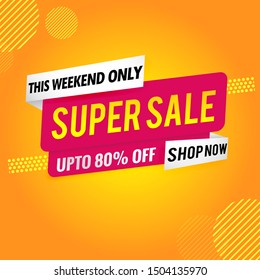 Sale banner template design, Big sale special offer. End of season special offer banner. vector illustration.