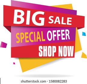 Sale banner template design, big sale special offer. end of season special offer banner. vector illustration.