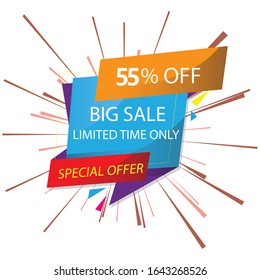 Sale banner template design, Big sale special offer. end of season special offer banner. vector illustration