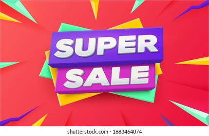 Sale banner template design, big sale special offer. Discount banner shape. Special offer badge. Abstract orange background.