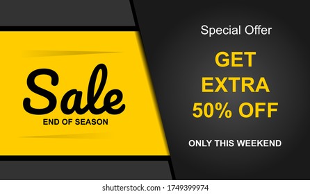 Sale banner template design, big sale special offer, super sale, get extra discount, mega sale vector illustration.