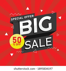 Sale banner template design, big sale special offer. End of season special offer banner. discounts banner. Mega sale banner template design.