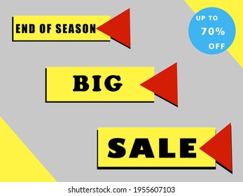 Sale banner template design, big sale special offer. end of season special offer banner. Stock vector