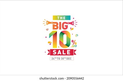 Sale banner template design, Big sale special up to 10% off. Super Sale, special offer banner. vector illustration.