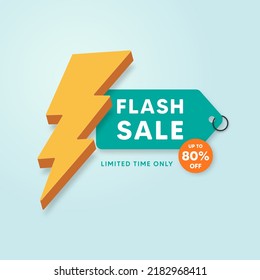 Sale banner template design. Big sale special offer up to 80 percent off. Vector illustration.
