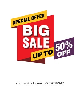 Sale banner template design, Big sale special offer. end of season special offer banner.