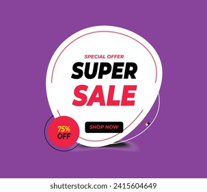 Sale banner template design, Big sale special offer banner vector illustration.