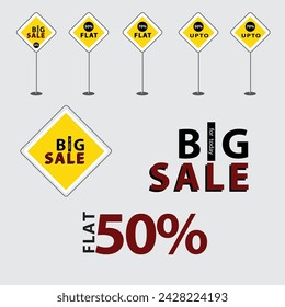 Sale banner template design, Big sale special offer. Flat offer and up to offer banner. vector illustration.
