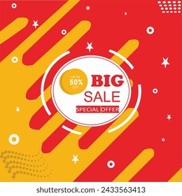 Sale banner template design, Big sale special offer. end of season special offer banner. vector illustration.