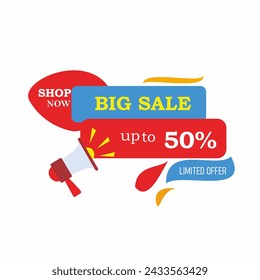 Sale banner template design, Big sale special offer. end of season special offer banner. vector illustration.