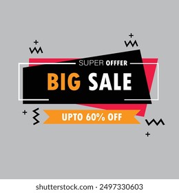 Sale banner template design. Big sale, Special offer for web and social media marketing best price in vector illustration