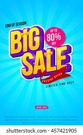 Sale banner template design, Big sale special up to 80% off. vector illustration.