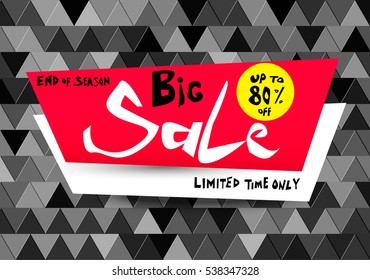 Sale banner template design, Big sale special up to 80% off. vector illustration