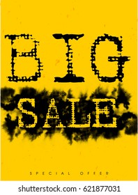 Sale banner template design, Big sale special offer. end of season special offer banner. vector illustration. Vector Typography Banner Design Concept On Texture Rough Background