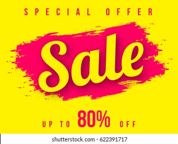 Sale banner template design, Big sale special offer. end of season special offer banner. vector illustration. Vector Typography Banner Design Concept On Texture Rough Background