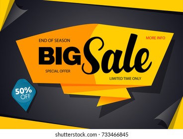 Sale banner template design black and yellow