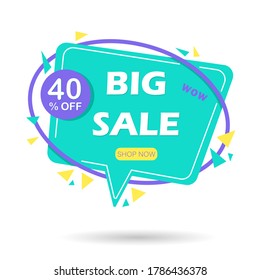 Sale banner template design. Bright sale banner vector 40 off.