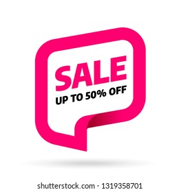 Sale Banner Template Design With Bubble. Big Sale Best Offer. 3D Paper Tape Vector Illustration.