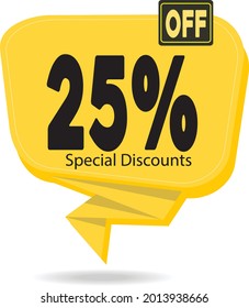 Sale banner template design with bubble. Discount offer price tag. 3D paper tape vector illustration.