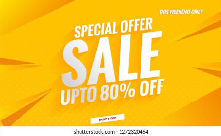 sale banner template design color yellow.