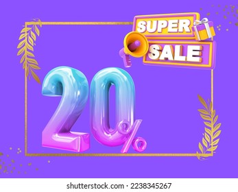 Sale banner template design with comic background , Big sale special up to 20% off