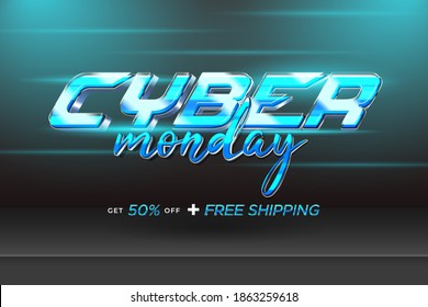 Sale banner template design, Cyber Monday special offer sale up to 50% off.