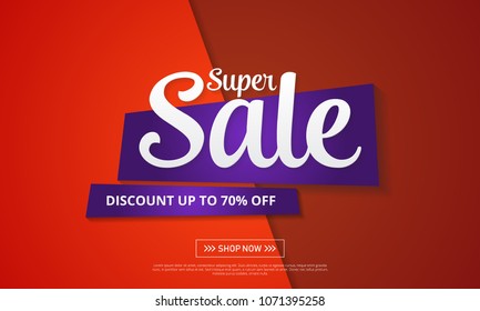 Sale Banner Template Design. Sale and discount. Vector Illustration