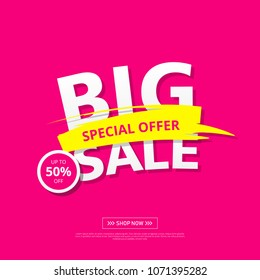 Sale Banner Template Design. Sale and discount. Vector Illustration