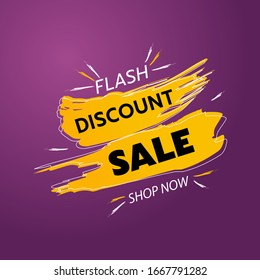Sale banner template design, Discount sale special offer. Flash sale special offer shop now. vector illustration. 