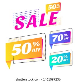 Sale banner template design. Dynamic modern fluid mobile for sale banners. Modern set of abstract banners.