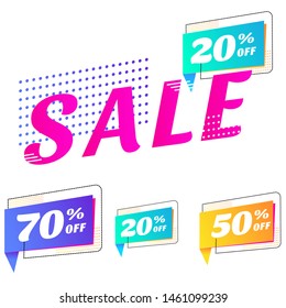 Sale banner template design. Dynamic modern fluid mobile for sale banners. Modern set of abstract banners.
