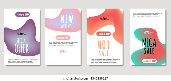 Sale banner template design Dynamic abstract fluid mobile for sale banners, Mega sale special offer set. design for flyer, gift card,  Poster on wall ,coverbook,  banner, social media 