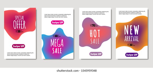 Sale banner template design. Dynamic abstract fluid mobile for sale banners, Mega sale special offer set. design for flyer, gift card,  Poster on wall ,coverbook,  banner, social media 