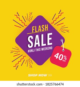 Sale banner template design. End of season special offer banner. Flash sale discount banner template for media promotions and social media promo.