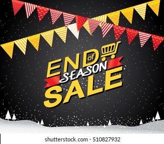 Sale banner template design, End of season sale, sale promotions, Template background, Vector EPS10.