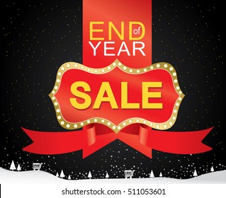 Sale Banner Template Design, End Of Year Sale, Sale Promotions, Template Background, Vector EPS10.